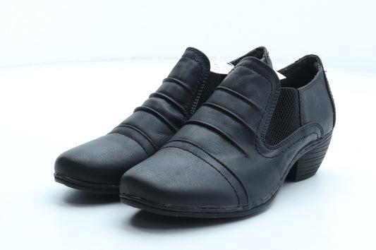 Charmosa Womens Black Leather Slip On Casual UK