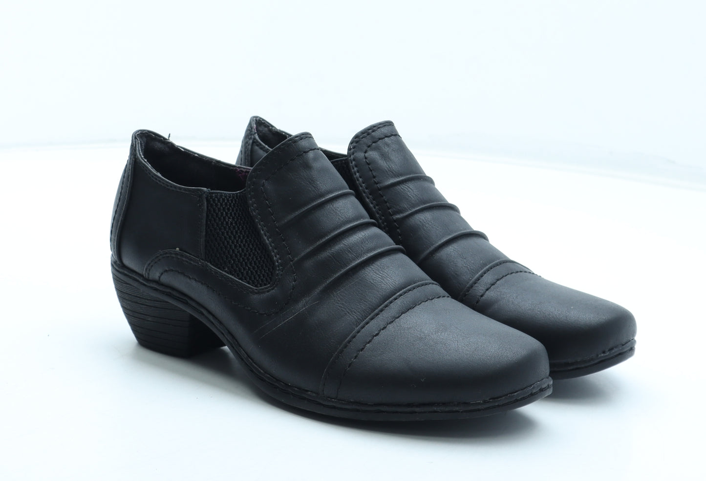 Charmosa Womens Black Leather Slip On Casual UK