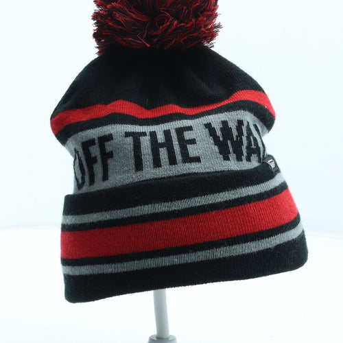 VANS Mens Multicoloured Striped Acrylic Winter Hat One Size - Off The Wall
