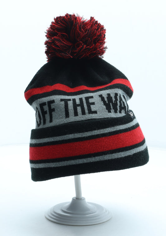 VANS Mens Multicoloured Striped Acrylic Winter Hat One Size - Off The Wall