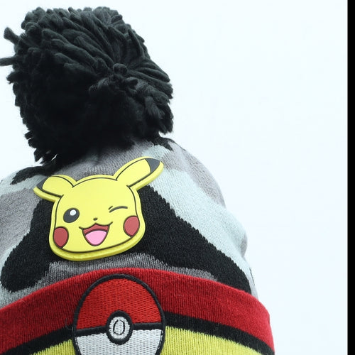 TU Boys Multicoloured Camouflage Acrylic Bobble Hat Size S - Pokémon Size 3-5 years