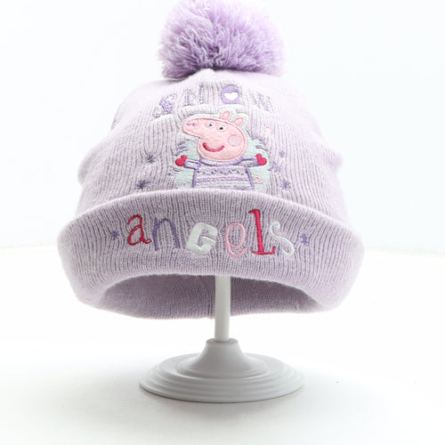 Peppa Pig Girls Pink Acrylic Bobble Hat One Size - Size 3-4 Years