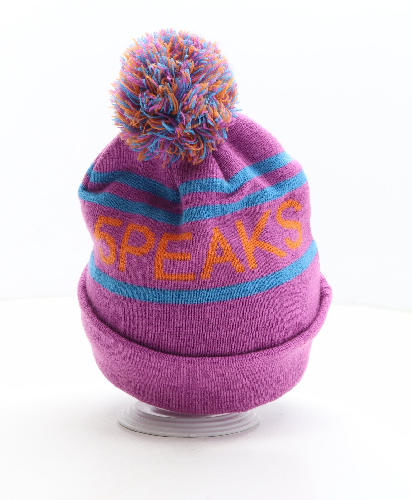 5 Peaks Womens Purple Acrylic Bobble Hat One Size