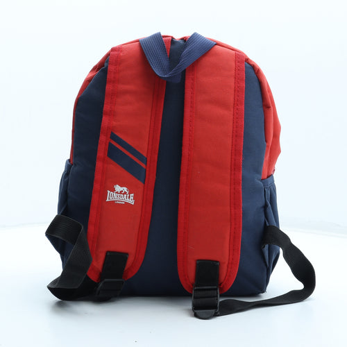 Lonsdale Boys Red Colourblock Polyester Backpack Size Medium Zip