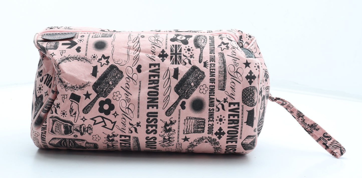 Soap & Glory Womens Pink Geometric Polyester Pouch Size Medium