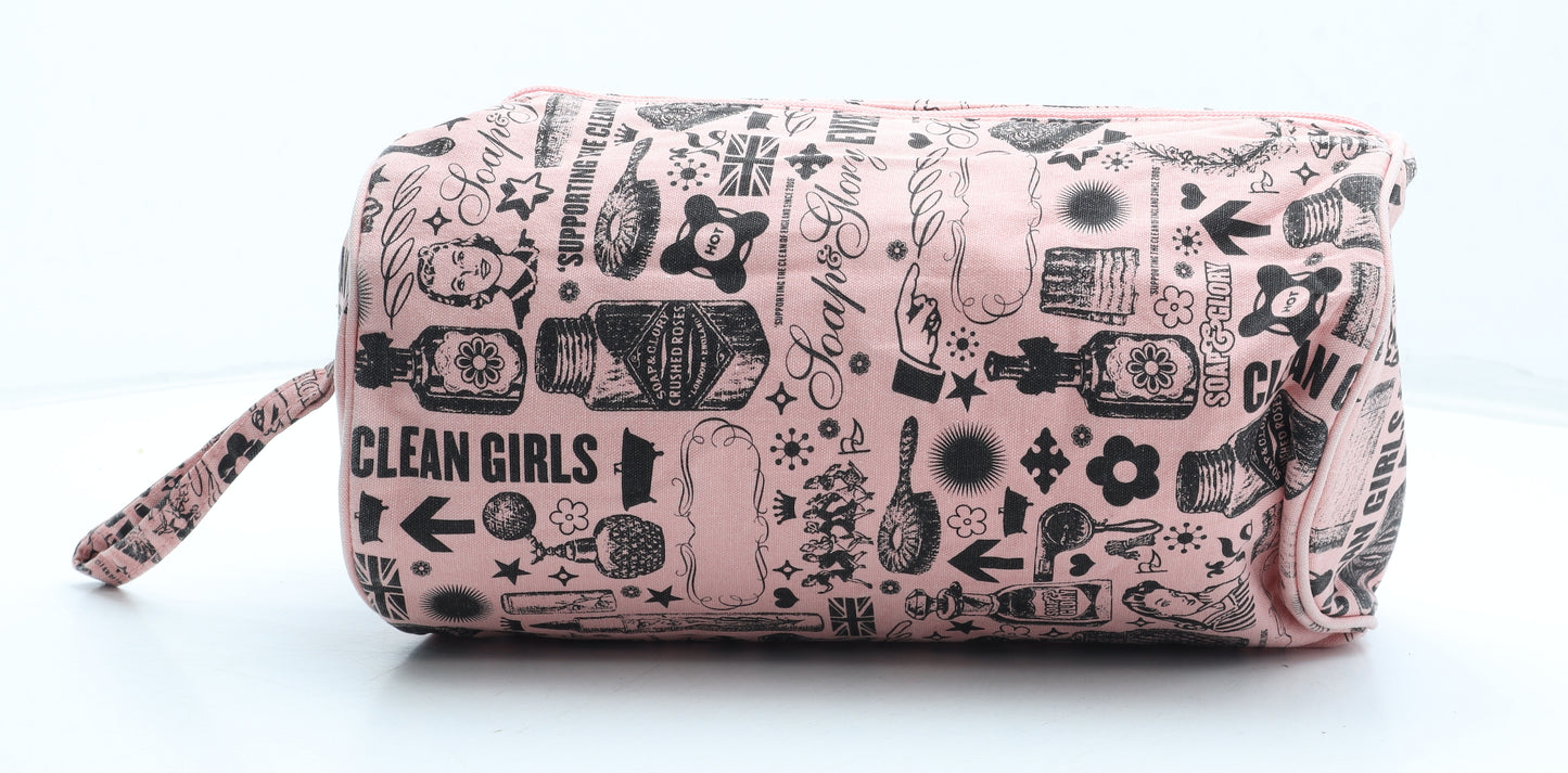 Soap & Glory Womens Pink Geometric Polyester Pouch Size Medium