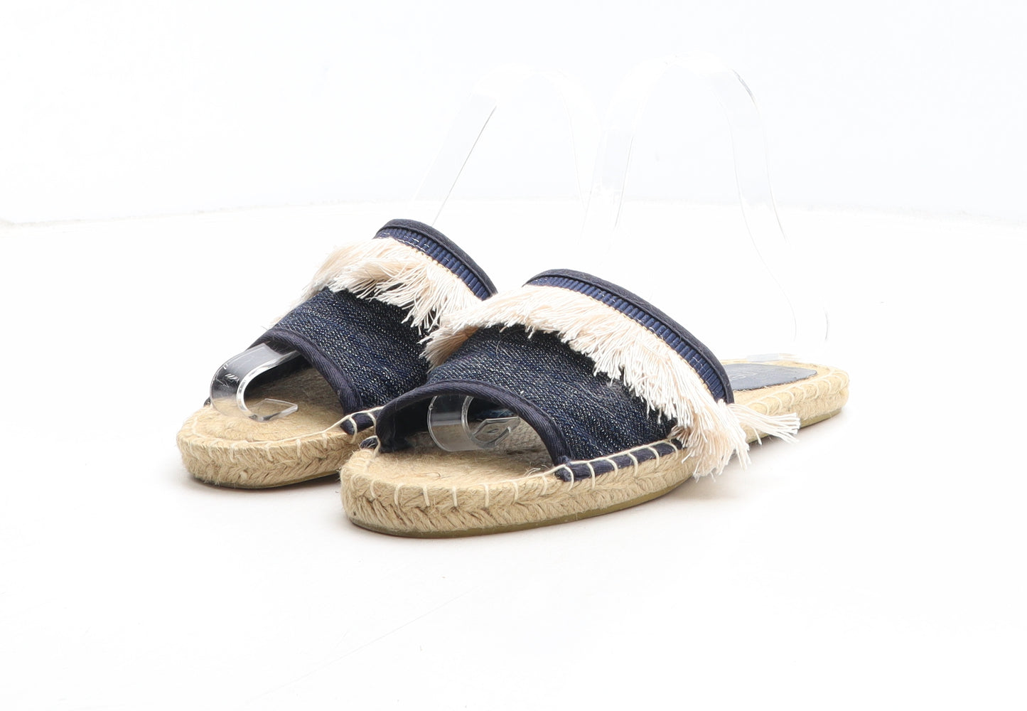 NEXT Womens Blue Colourblock Synthetic Slip On Sandal UK