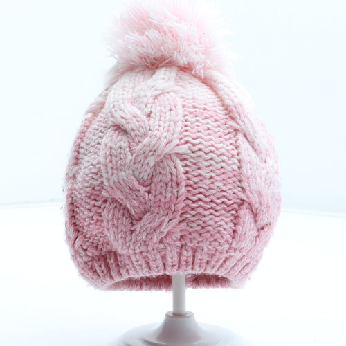 Nutmeg Girls Pink Acrylic Bobble Hat Size S - Size 6-12 months