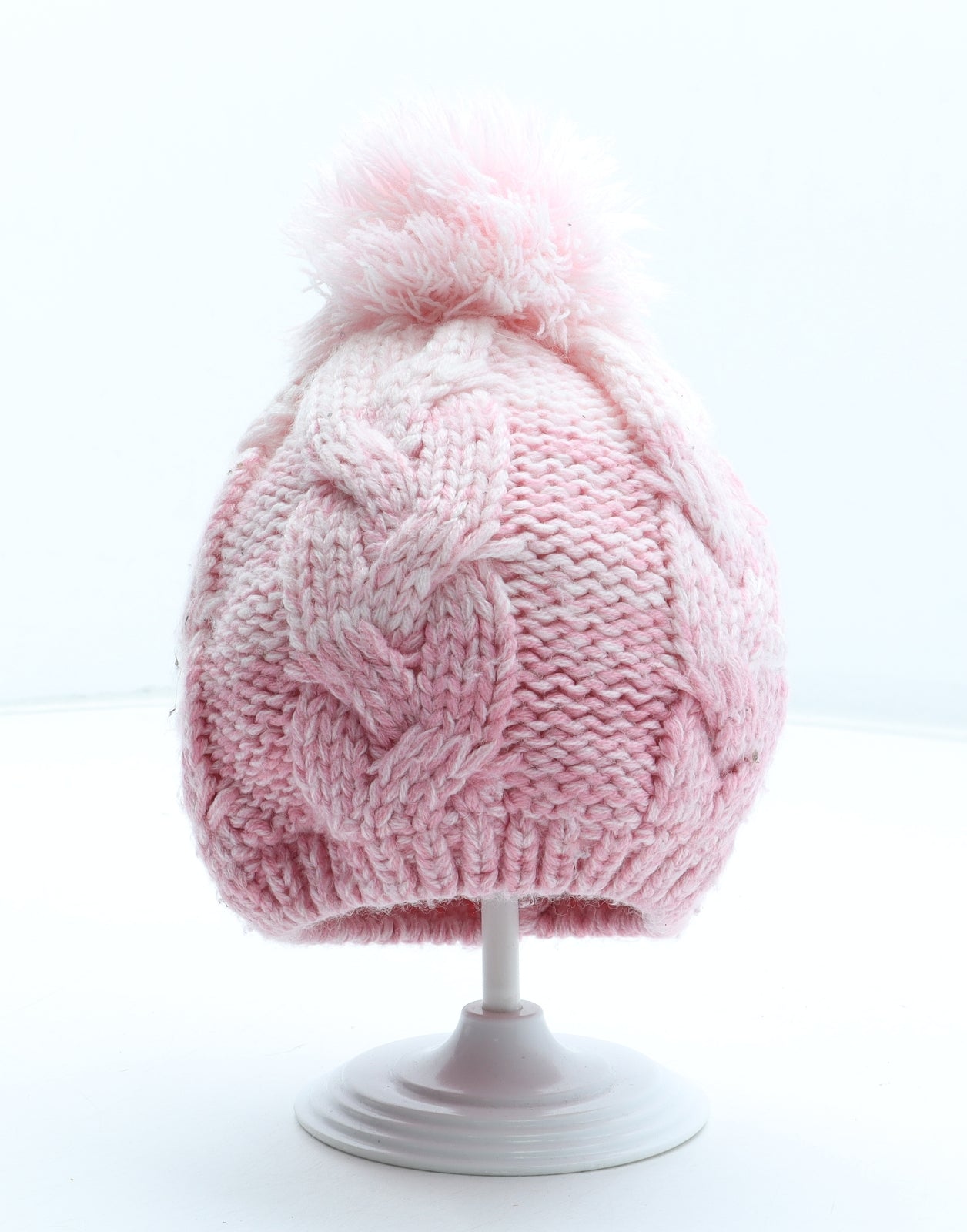 Nutmeg Girls Pink Acrylic Bobble Hat Size S - Size 6-12 months