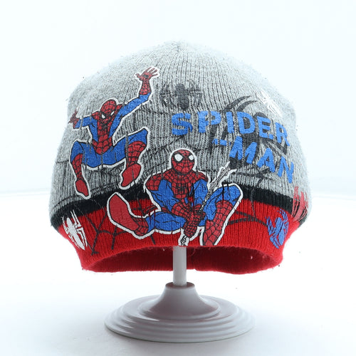 Spiderman Boys Grey Geometric Acrylic Beanie One Size