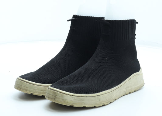 Zara Womens Black Polyester Sock Boot UK