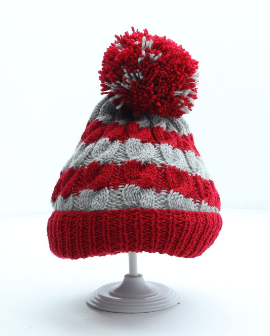 Preworn Boys Red Acrylic Bobble Hat One Size