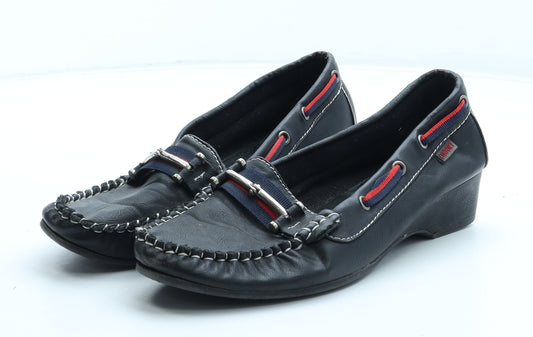 Preworn Womens Black Leather Loafer Casual UK