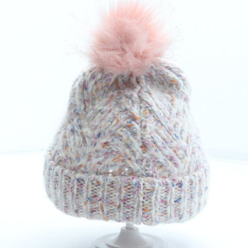 TU Girls Multicoloured Acrylic Bobble Hat Size S - Size 6-9 months