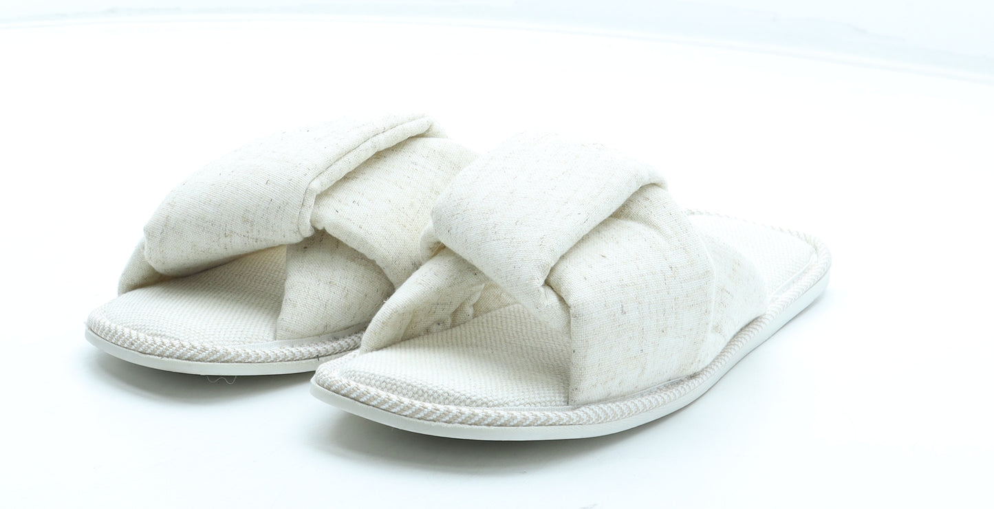 NEXT Womens Ivory Polyester Slip On Slipper UK - Size UK 3-4