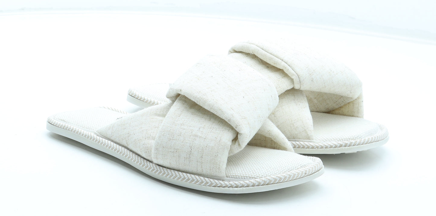 NEXT Womens Ivory Polyester Slip On Slipper UK - Size UK 3-4