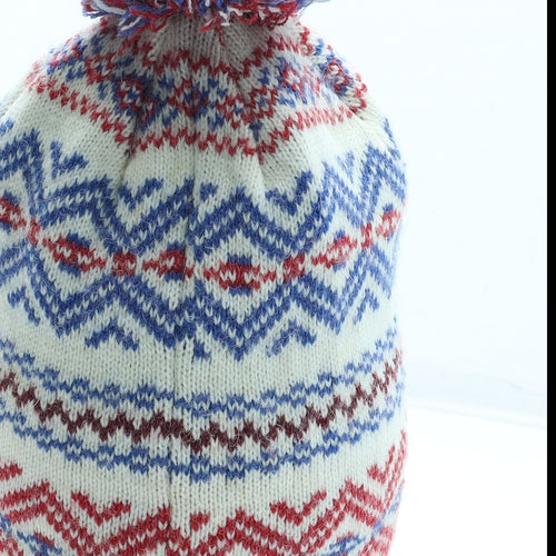 Preworn Mens Multicoloured Fair Isle Acrylic Winter Hat One Size