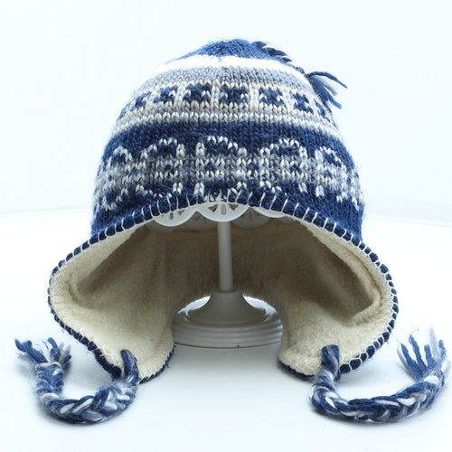 Preworn Boys Blue Fair Isle Acrylic Winter Hat Size S