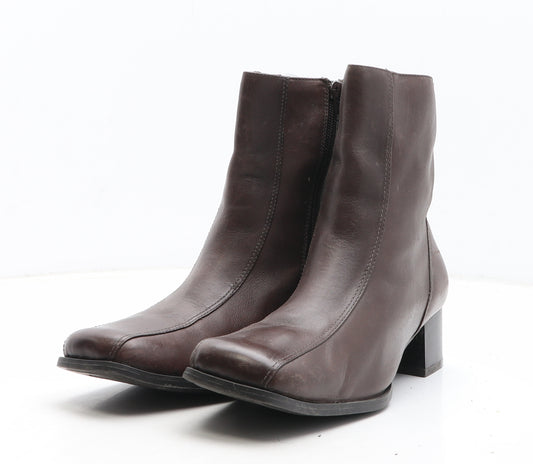 George Womens Brown Leather Bootie Boot UK