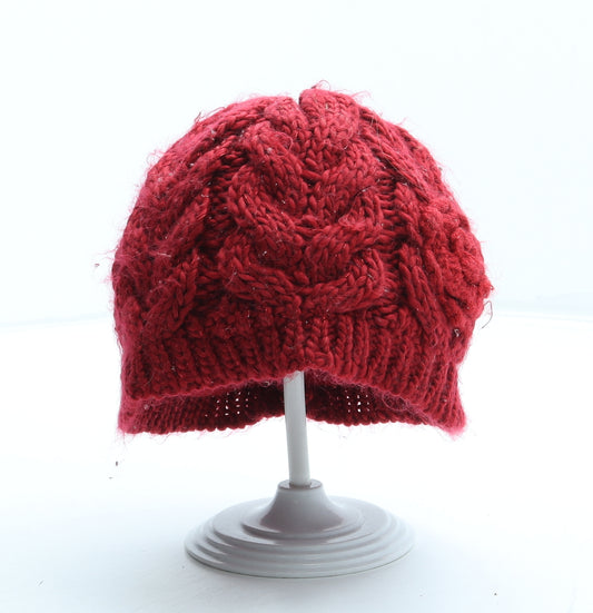 George Girls Red Acrylic Beanie Size S - Size 6-12 months