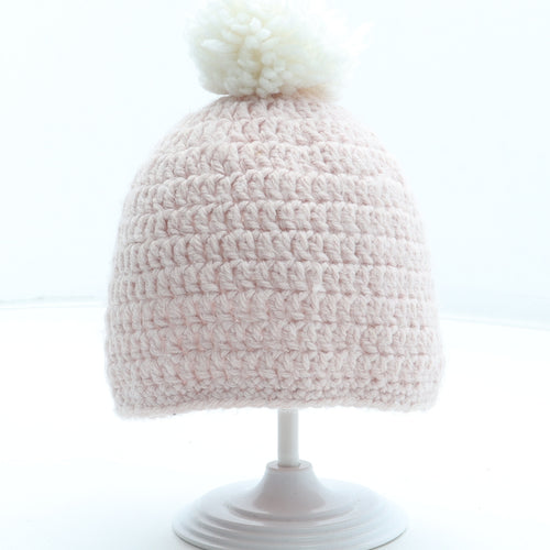 Preworn Girls Pink Acrylic Bobble Hat One Size