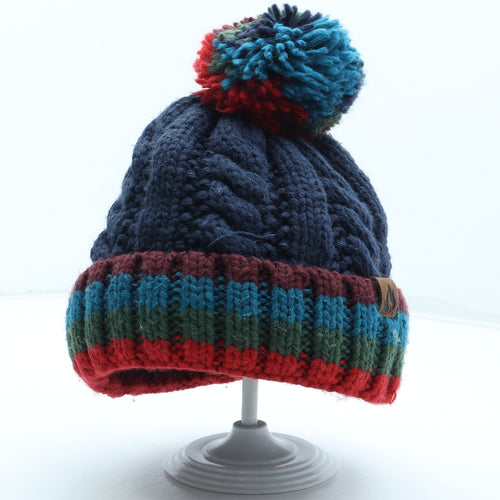 Heat Machine Womens Multicoloured Colourblock Acrylic Bobble Hat One Size