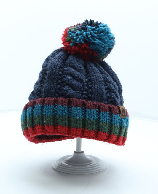 Heat Machine Womens Multicoloured Colourblock Acrylic Bobble Hat One Size