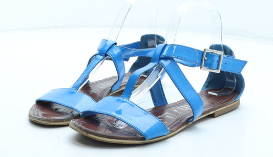 New Look Womens Blue Polyurethane Strappy Sandal UK