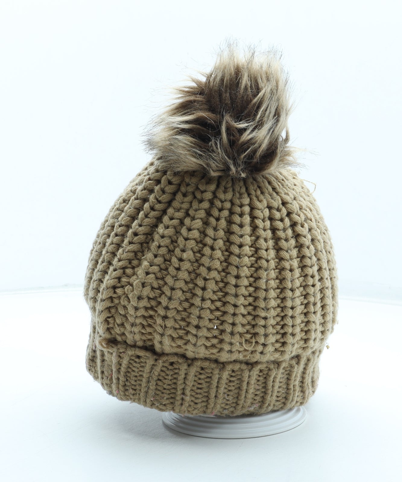 Barbour Womens Brown Acrylic Bobble Hat One Size