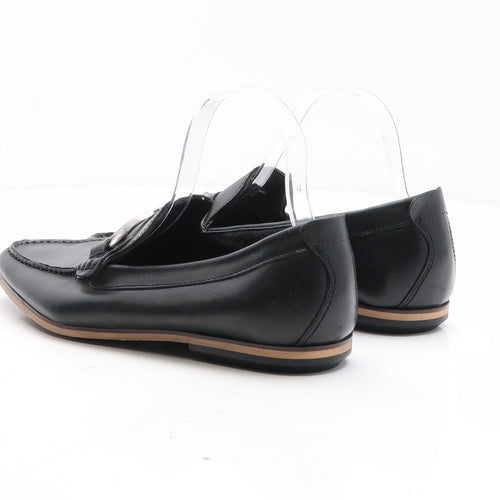 Linea Mens Black Synthetic Slip On Casual UK 7