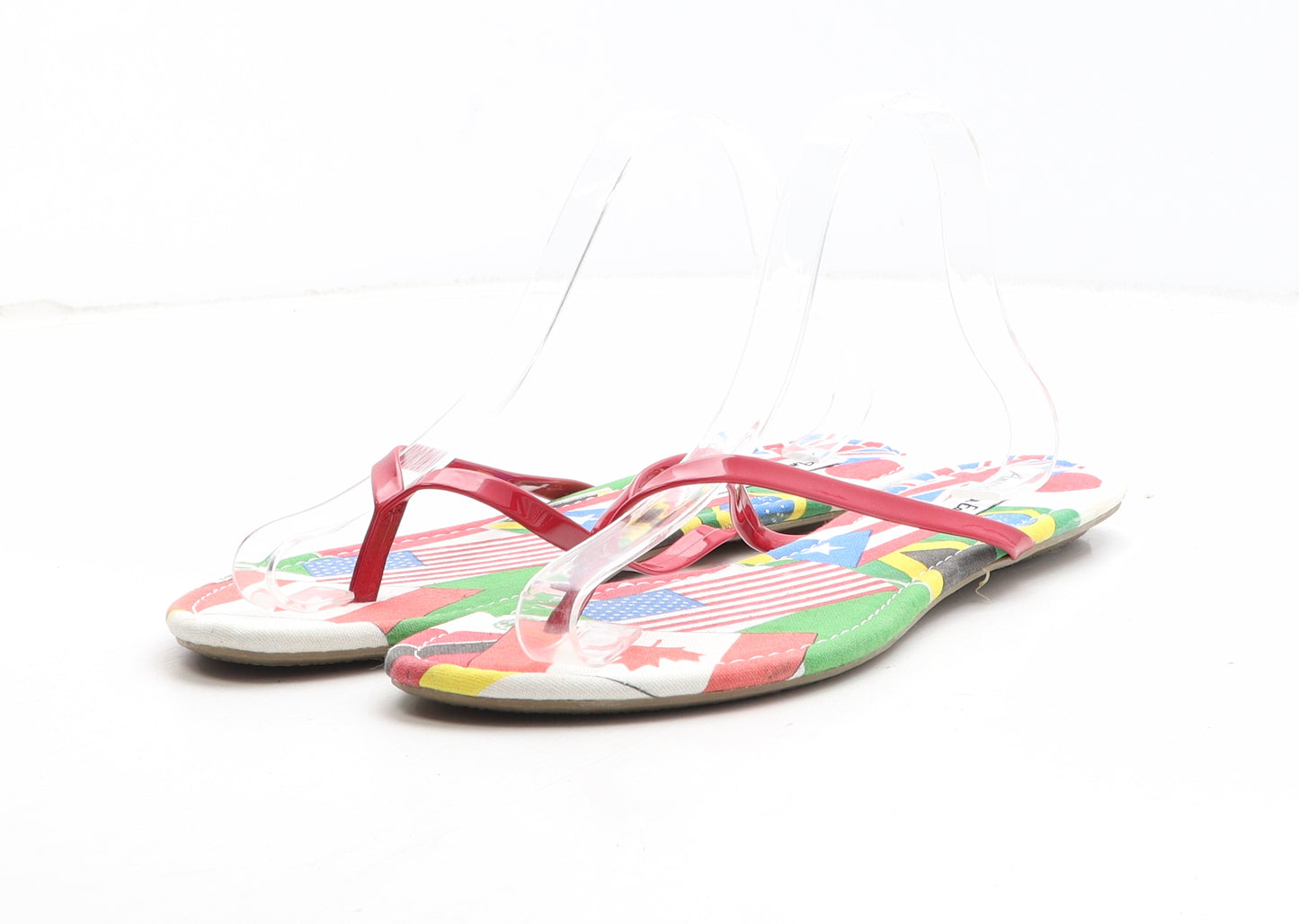 American Eagle Womens Multicoloured Geometric Synthetic Thong Sandal UK