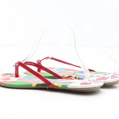 American Eagle Womens Multicoloured Geometric Synthetic Thong Sandal UK