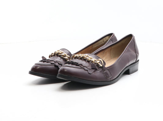 New Look Womens Brown Synthetic Slip On Casual UK - Chain Detail