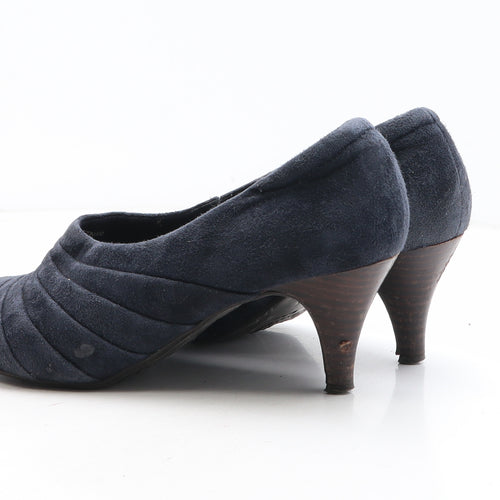 FootGlove Womens Blue Leather Court Heel UK