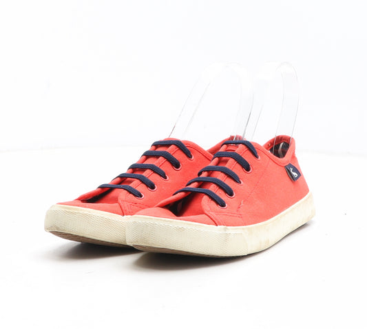 Joules Womens Red Fabric Trainer UK