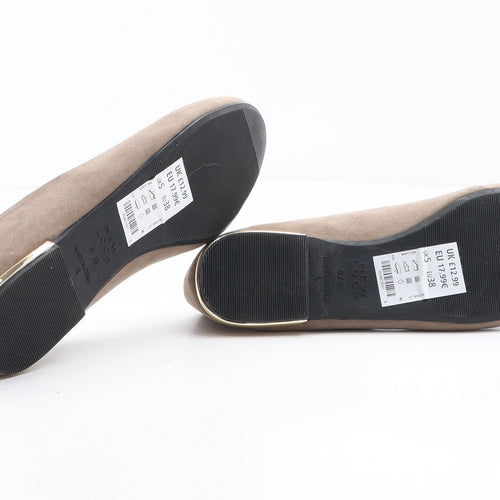 New Look Womens Brown Synthetic Slip On Flat UK