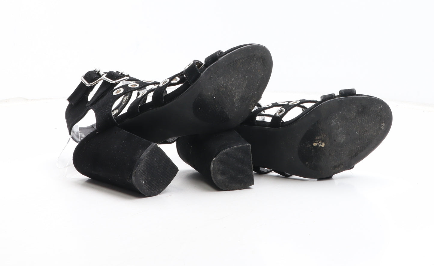 JustFab Womens Black Synthetic Gladiator Heel UK