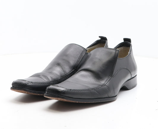 Loake Mens Black Leather Slip On Casual UK 8