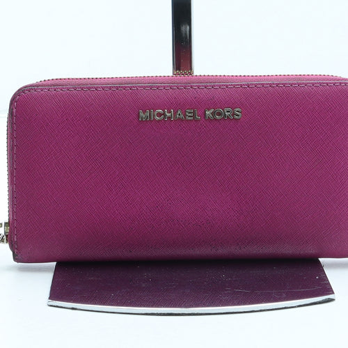 Michael Kors Womens Pink Polyurethane Bow Tie Wallet Size S