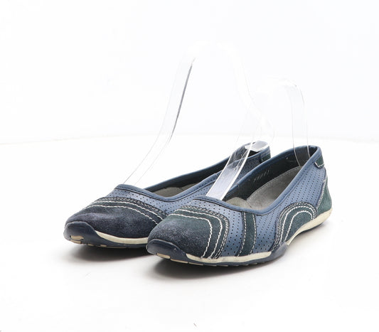 Down To Earth Womens Blue Colourblock Synthetic Slip On Casual UK