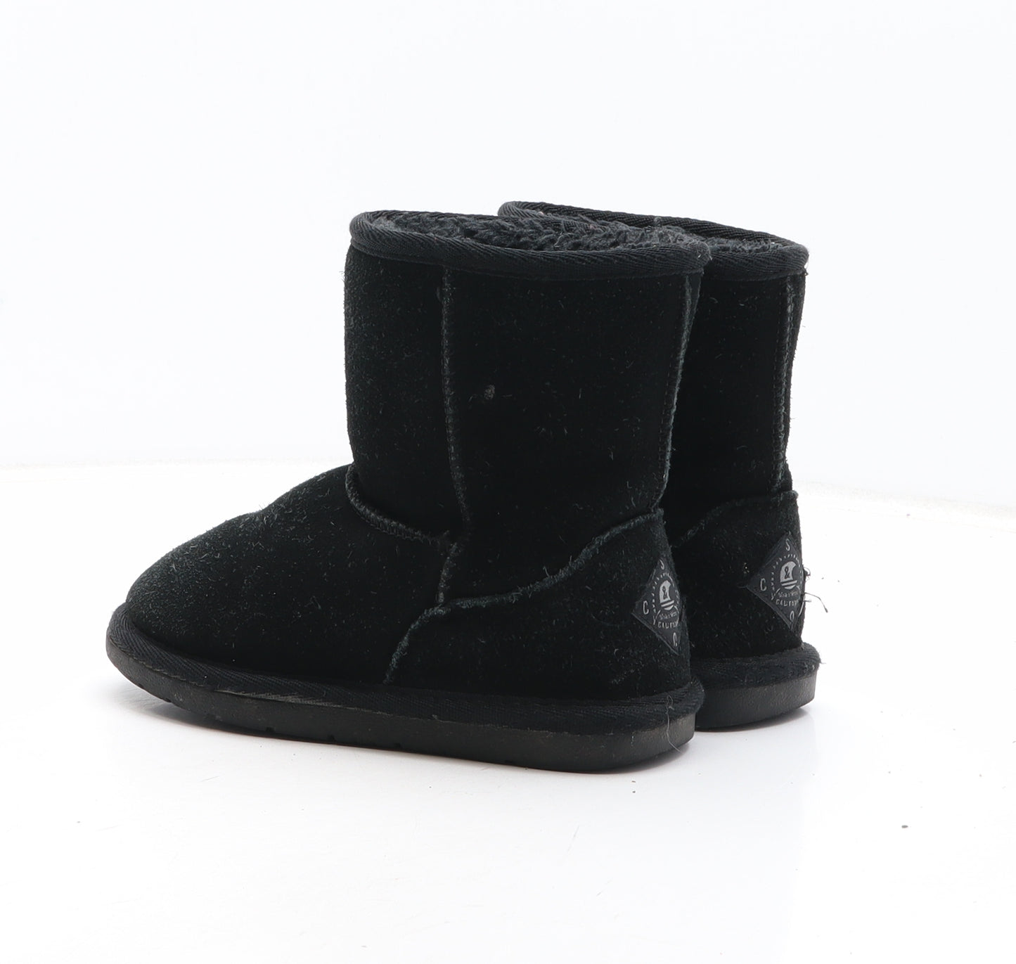 SoulCal&Co Girls Black Synthetic Shearling Style Boot UK 11