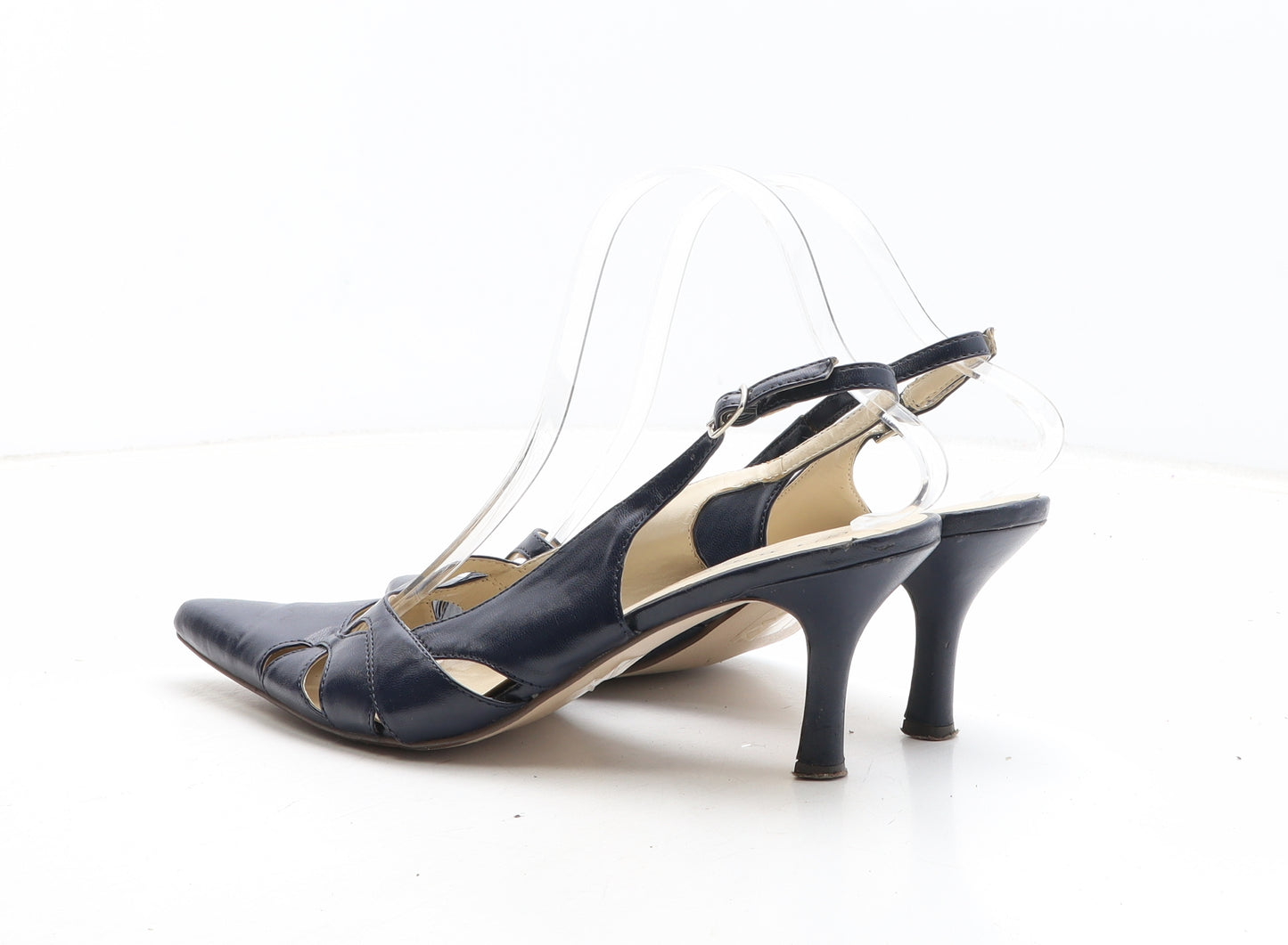 Lunar Womens Blue Synthetic Slingback Heel UK