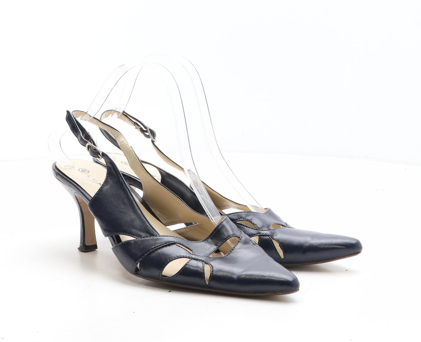 Lunar Womens Blue Synthetic Slingback Heel UK