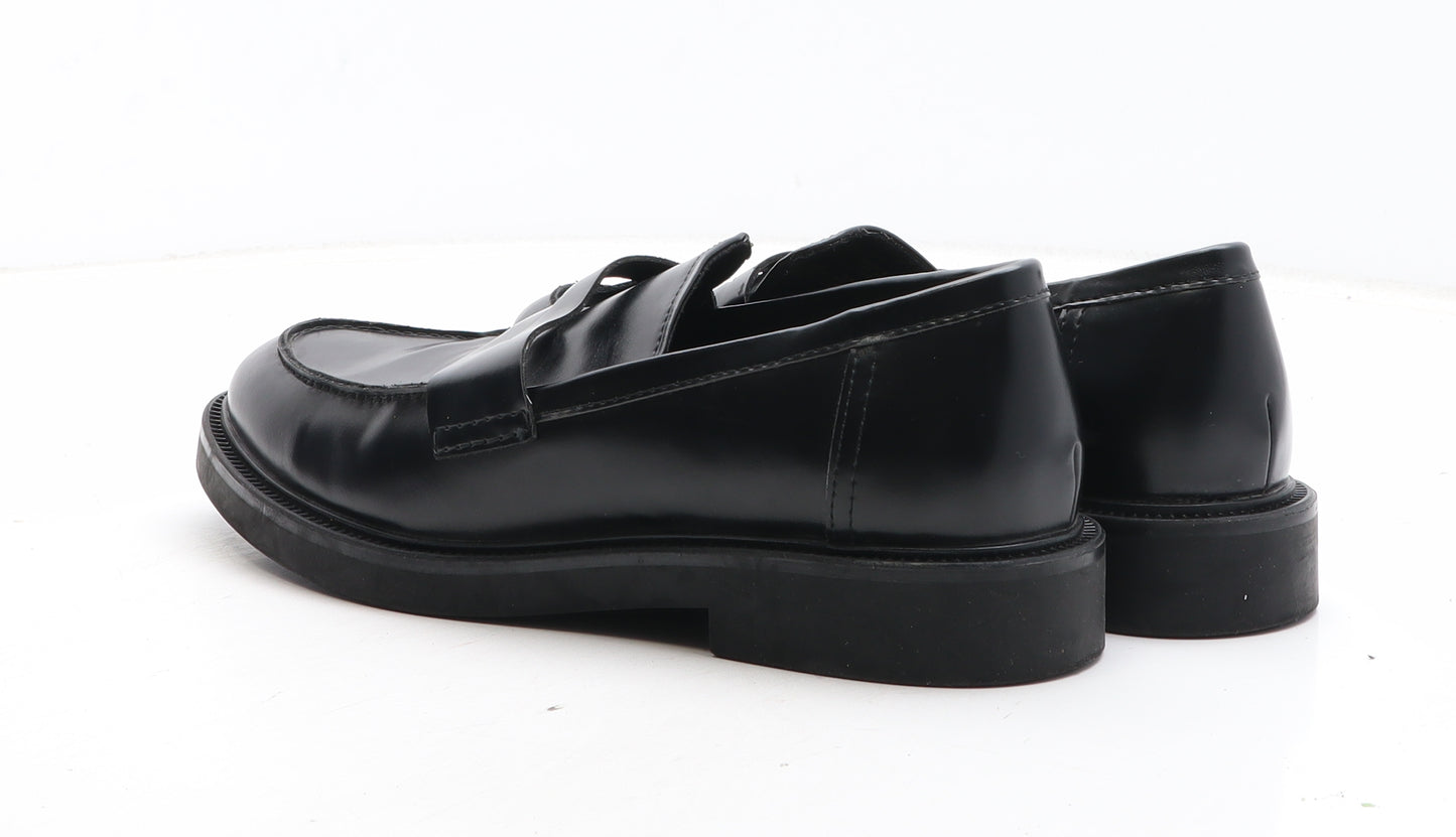H&M Mens Black Synthetic Slip On Casual UK 7 41