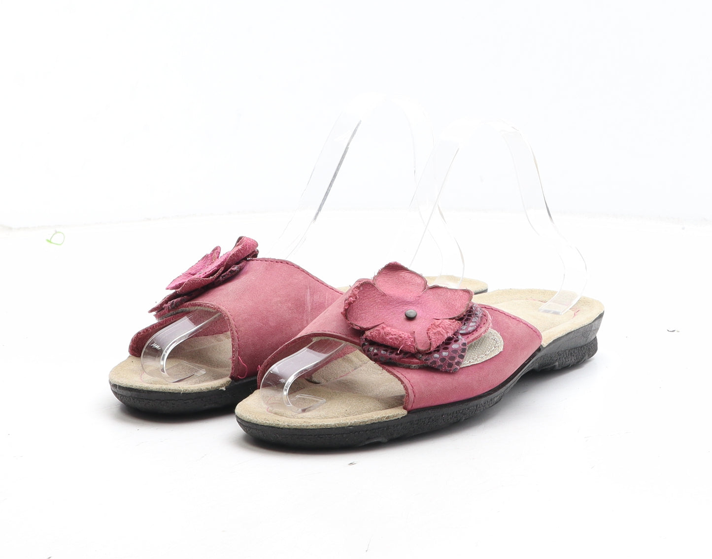 Rohde Womens Purple Synthetic Slip On Sandal UK - Flower Detail