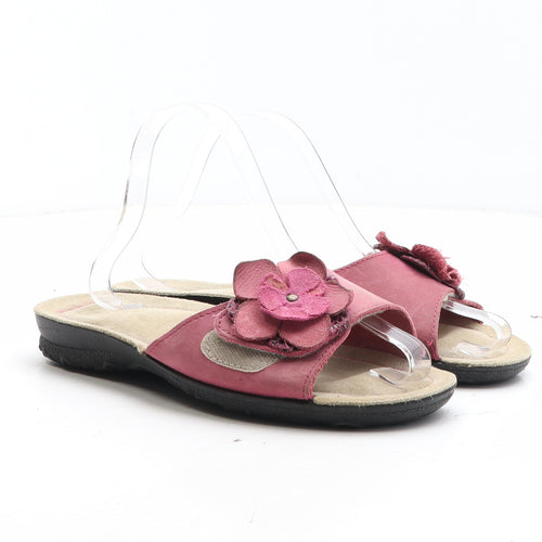 Rohde Womens Purple Synthetic Slip On Sandal UK - Flower Detail