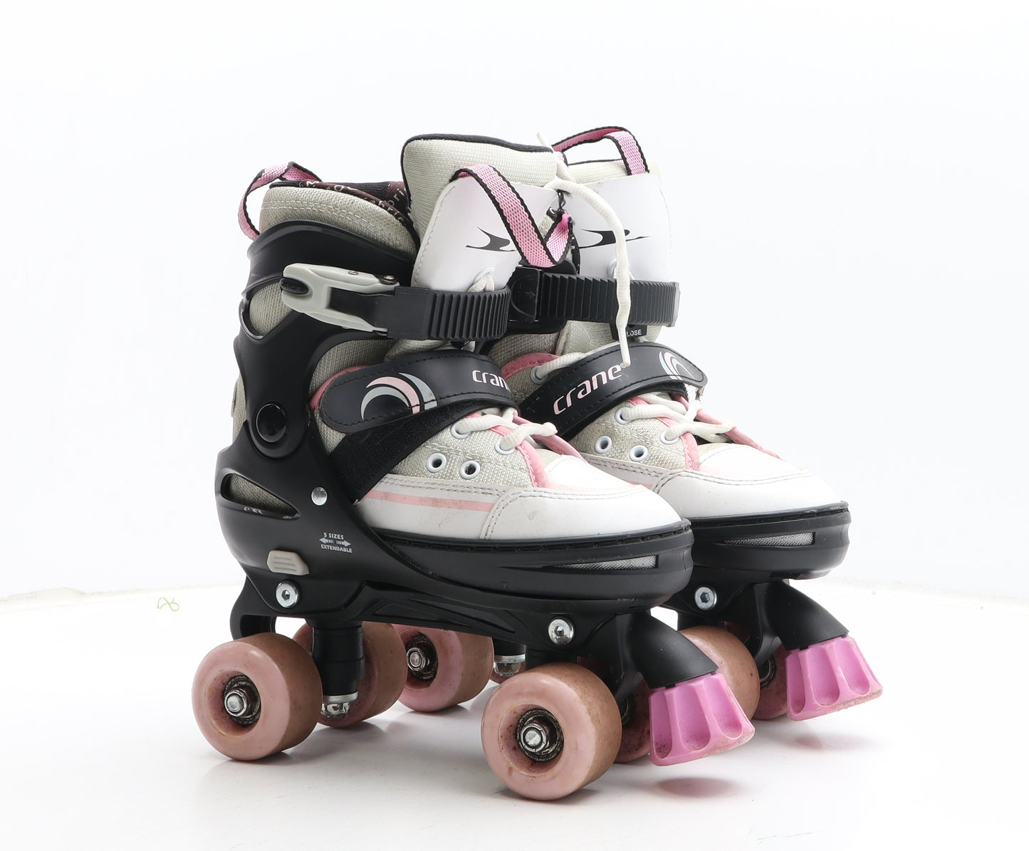 Crane Girls White Synthetic Bootie Boot UK 1 - Extendable UK size 1-4.5 Roller Skates