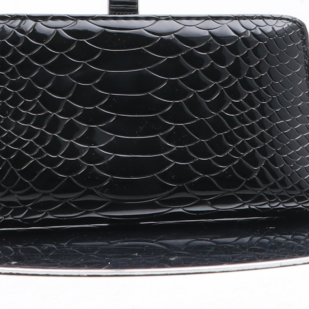 Michael Kors Womens Black Polyurethane Bow Tie Wallet Size S - Croc Texture