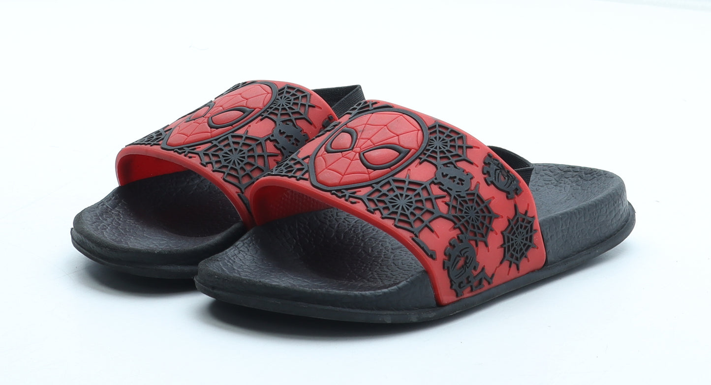 Marvel Boys Black Rubber Slip On Sandal UK 9 27 - Spiderman