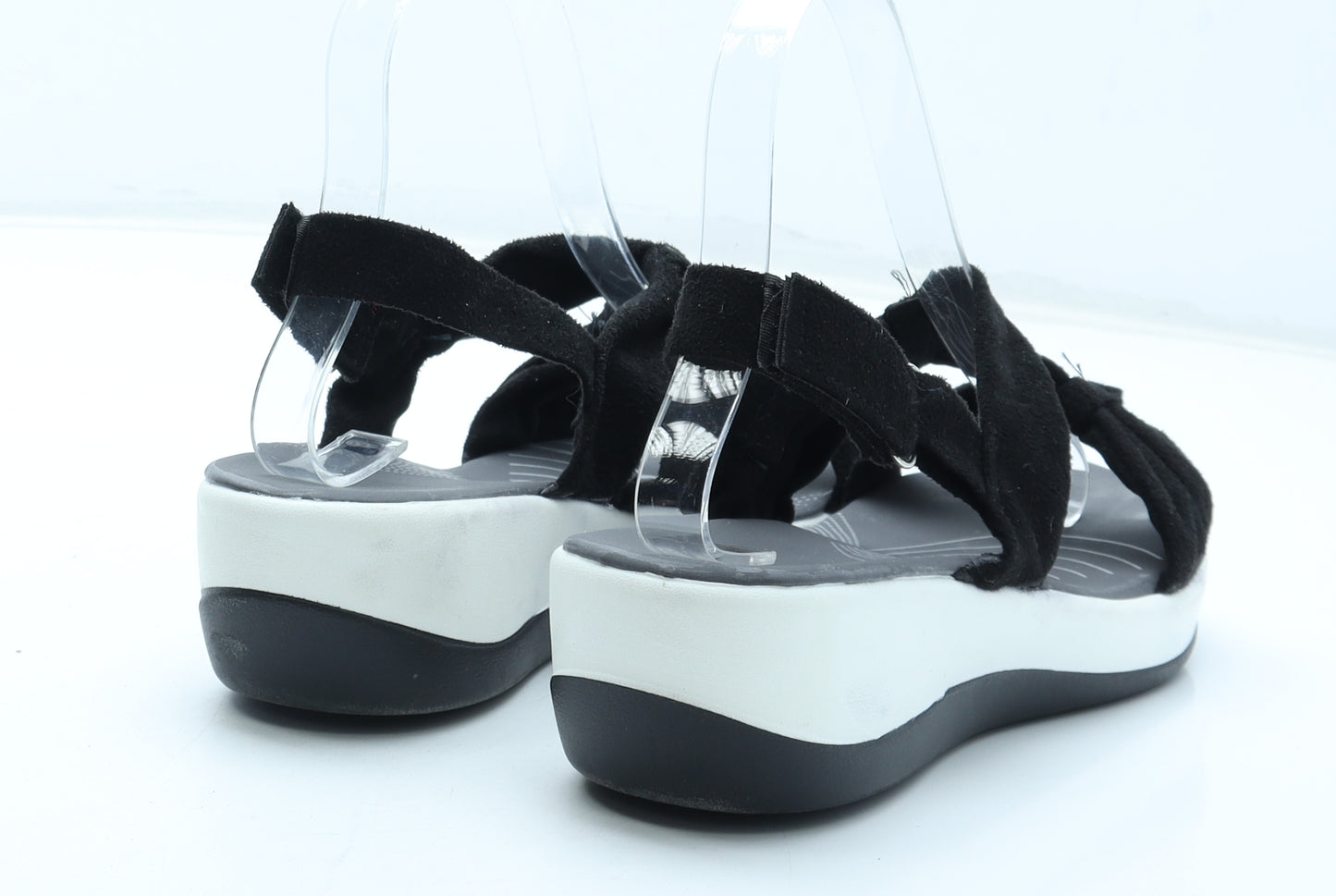 Preworn Womens Black Polyester Strappy Sandal UK - Estimated UK Size 5